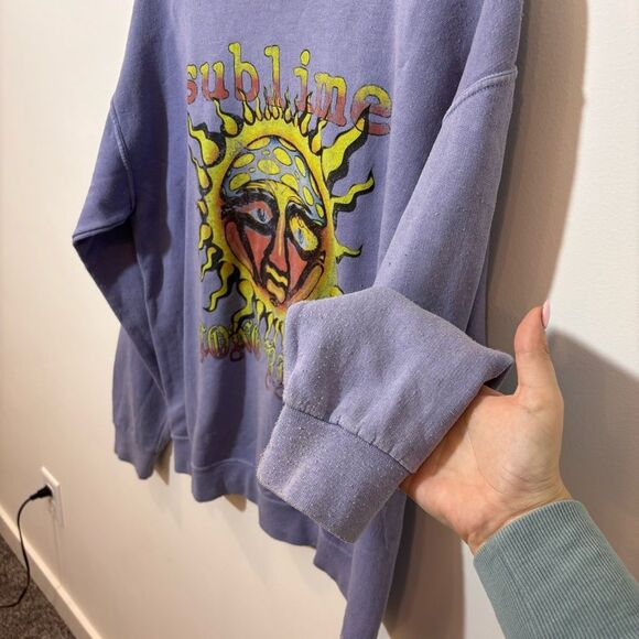 Sublime Long Beach 2021 Tour Crewneck Pullover Purple Medium Sweatshirt - Picture 4 of 12